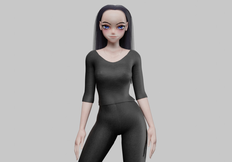 Standard Basic girl V27524 3D Model .c4d .max .obj .3ds .fbx .stl .blend 