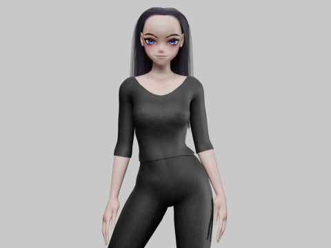 Standard Basic girl V27524 3D Model