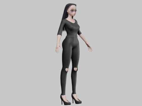 Standard Basic girl V27524 3D Model