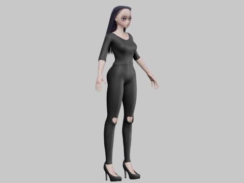 Standard Basic girl V27524 3D Model