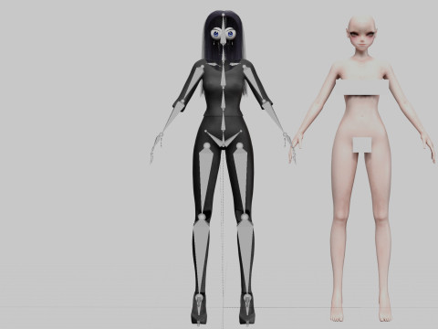 Standard Basic girl V27524 3D Model