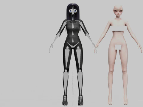 Standard Basic girl V27524 3D Model