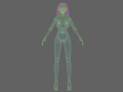 Standard Basic girl V27524 3D Model