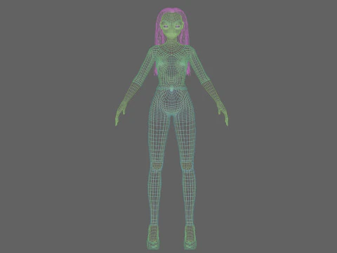 Standard Basic girl V27524 3D Model