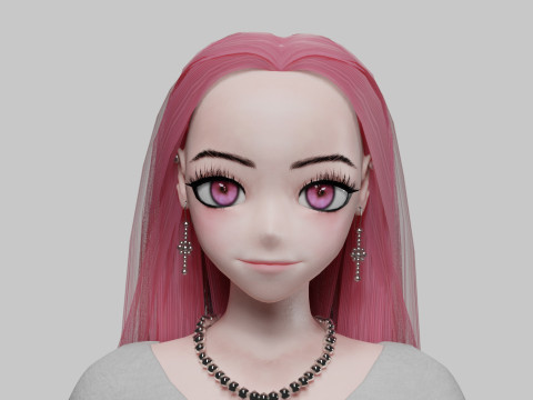 Stylized anime girl V30135 3D 모델