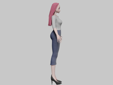 Stylized anime girl V30135 3D 모델