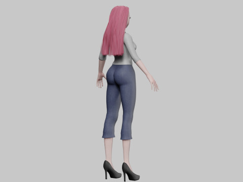 Stylized anime girl V30135 3D 모델