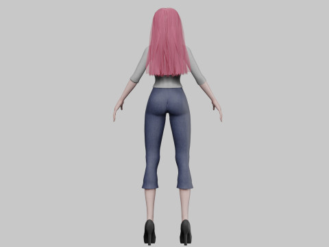 Stylized anime girl V30135 3D 모델