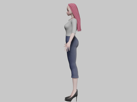 Stylized anime girl V30135 3D 모델