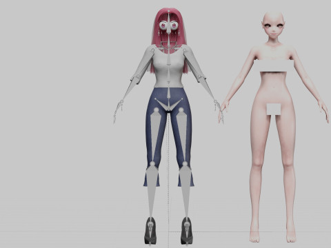 Stylized anime girl V30135 3D 모델