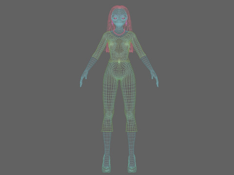 Stylized anime girl V30135 3D 모델