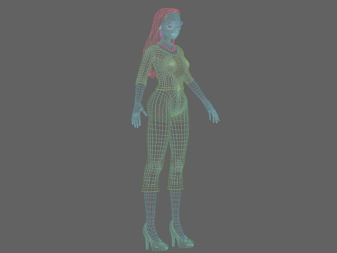Stylized anime girl V30135 3D 모델
