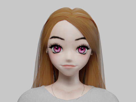 Stylized cute girl V31565 3D Model