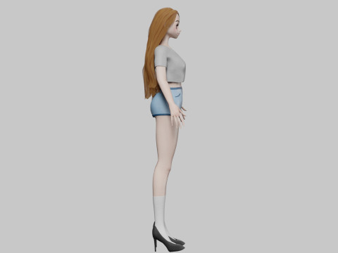 Stylized cute girl V31565 3D Model