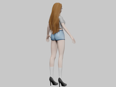Stylized cute girl V31565 3D Model