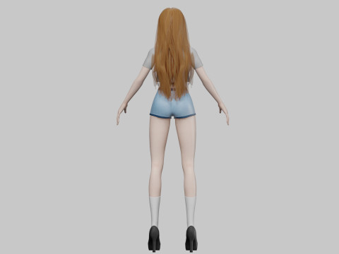 Stylized cute girl V31565 3D Model