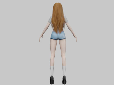 Stylized cute girl V31565 3D Model