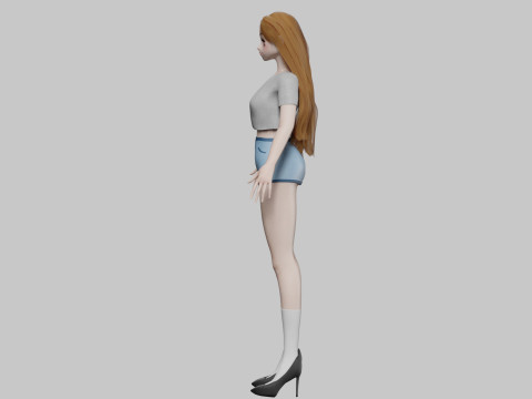 Stylized cute girl V31565 3D Model