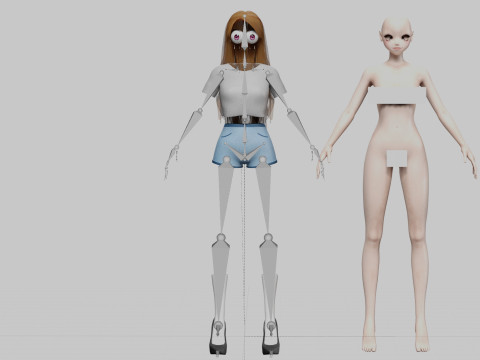 Stylized cute girl V31565 3D Model