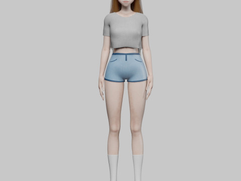 Stylized cute girl V31565 3D Model