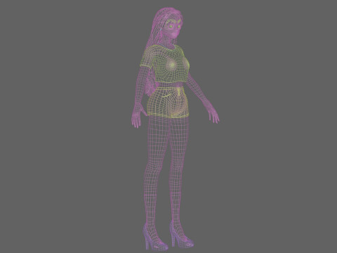 Stylized cute girl V31565 3D Model