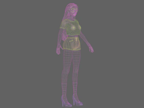 Stylized cute girl V31565 3D Model