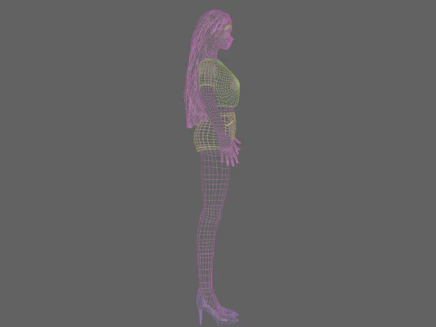 Stylized cute girl V31565 3D Model