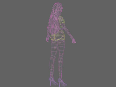 Stylized cute girl V31565 3D Model