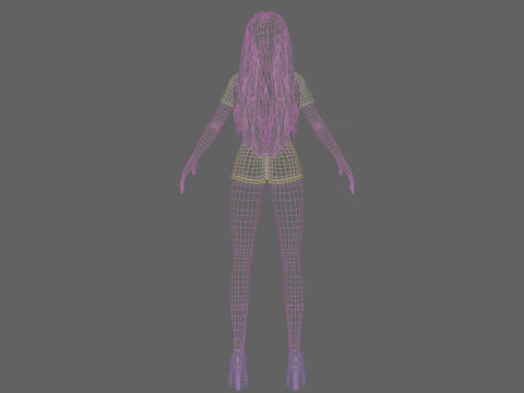 Stylized cute girl V31565 3D Model