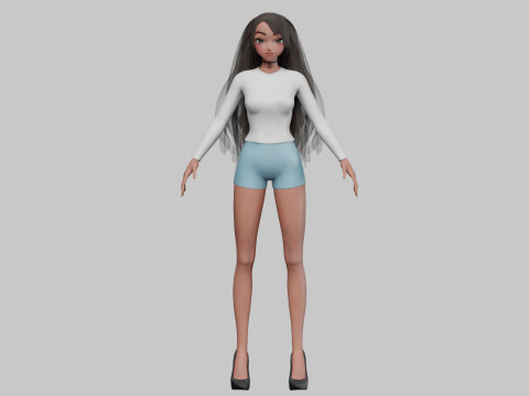 Sweet anime girl V28586 Modelo 3D