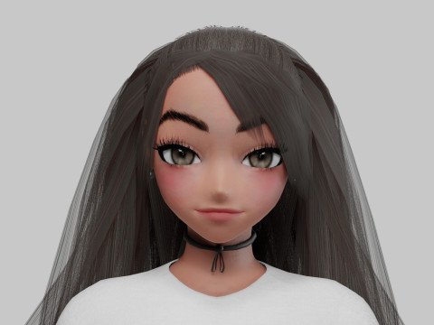 Sweet anime girl V28586 Modelo 3D