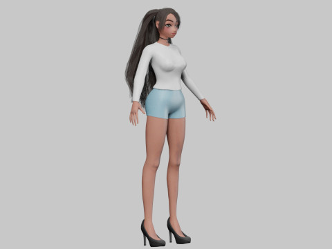 Sweet anime girl V28586 Modelo 3D