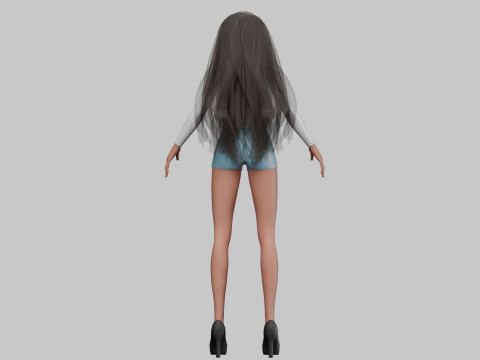 Sweet anime girl V28586 Modelo 3D
