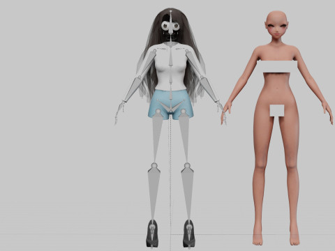 Sweet anime girl V28586 Modelo 3D