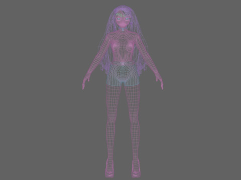 Sweet anime girl V28586 Modelo 3D