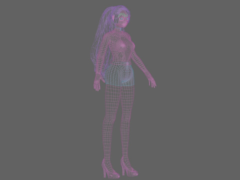 Sweet anime girl V28586 Modelo 3D