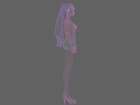 Sweet anime girl V28586 Modelo 3D