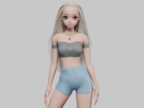 Sweet blond girl V29068 Modèle 3D