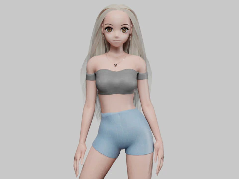 Sweet blond girl V29068 3D Model