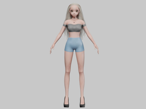Sweet blond girl V29068 3D मॉडल