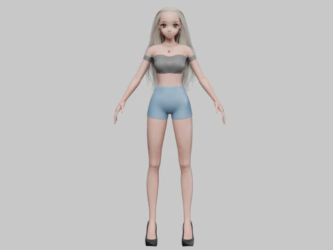 Sweet blond girl V29068 3D Model