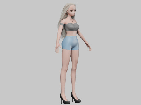 Sweet blond girl V29068 3D मॉडल
