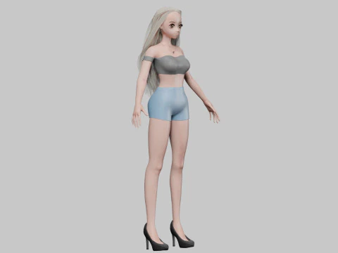 Sweet blond girl V29068 3D Model
