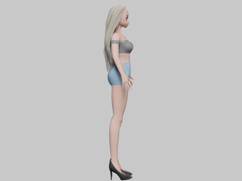 Sweet blond girl V29068 3D मॉडल