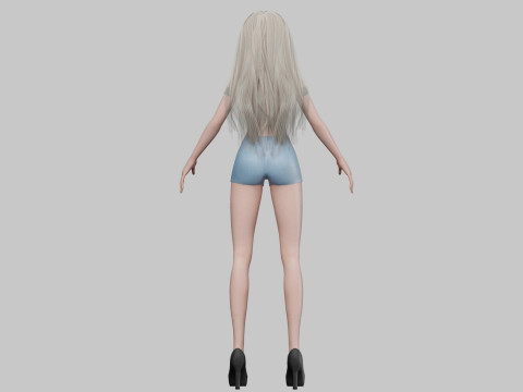 Sweet blond girl V29068 3D मॉडल