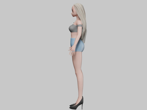 Sweet blond girl V29068 3D मॉडल