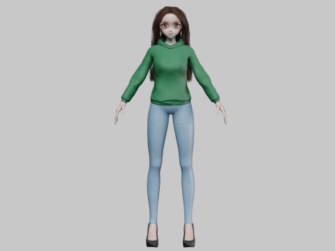 Sweet cute girl V35734 3D Модель