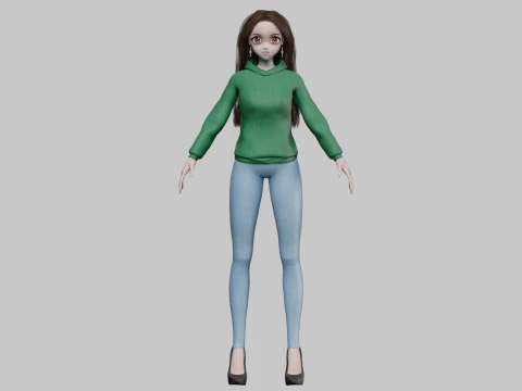 Sweet cute girl V35734 3D Model