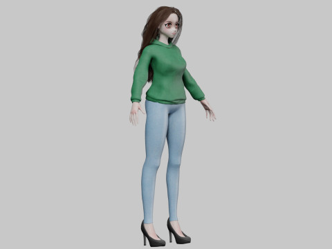 Sweet cute girl V35734 3D Модель