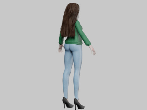 Sweet cute girl V35734 3D Модель